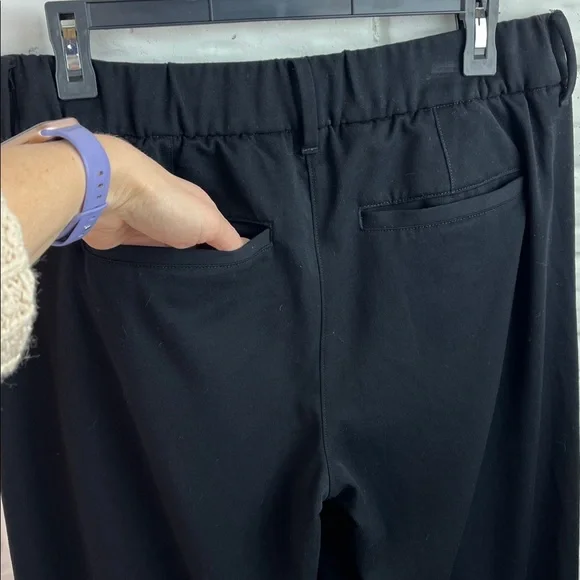 AMERICAN EAGLE WIDE LEG TROUSER WITH STRETCH BLACK HIDDEN CLOSURE SZ 8 Long - Picture 8 of 16